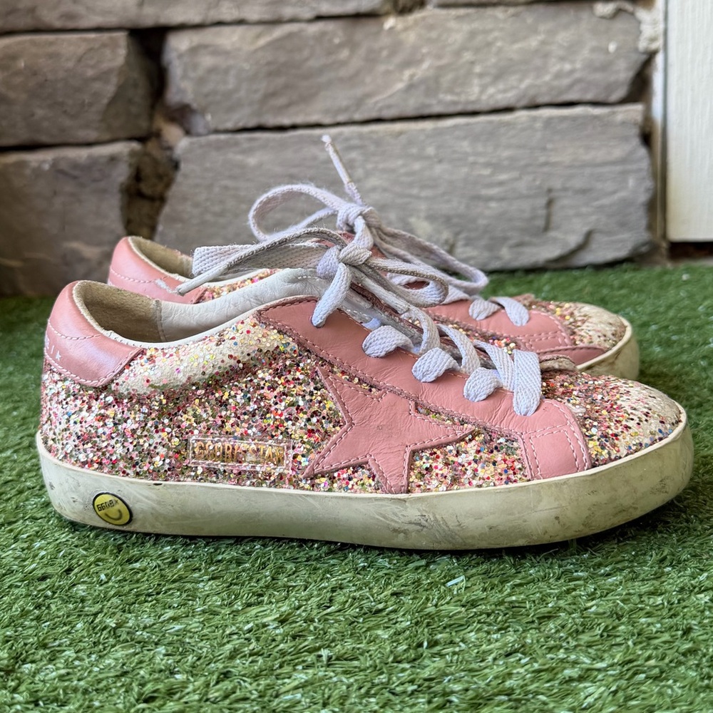 Golden Goose Girl's Super-Star Glitter Leather Sneakers - Picture 2 of 11